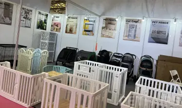A panoramic view of Petfair Asia 2025 at the Shanghai New International Expo Centre, featuring crowded exhibition halls, international pet brands, and professional visitors.