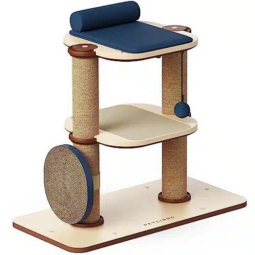 Petlibro DIY cat climbing tower with multiple platforms and cozy hideouts for cats to climb, jump, and rest