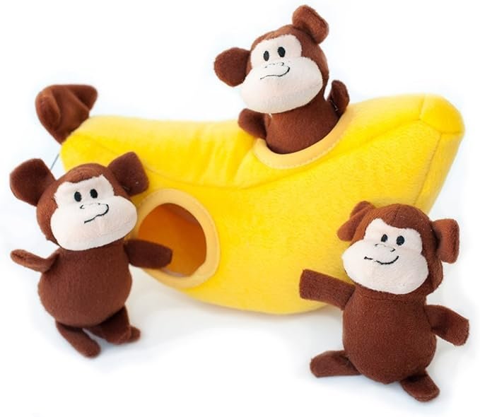 ZippyPaws Monkey Banana Burrow Toy