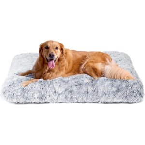 EHEYCIGA large bolster dog bed providing neck and head support with soft flannel fabric and orthopedic foam padding