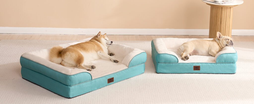 EHEYCIGA replacement dog bed cover, machine-washable, waterproof inner liner, durable zipper for easy cleaning.