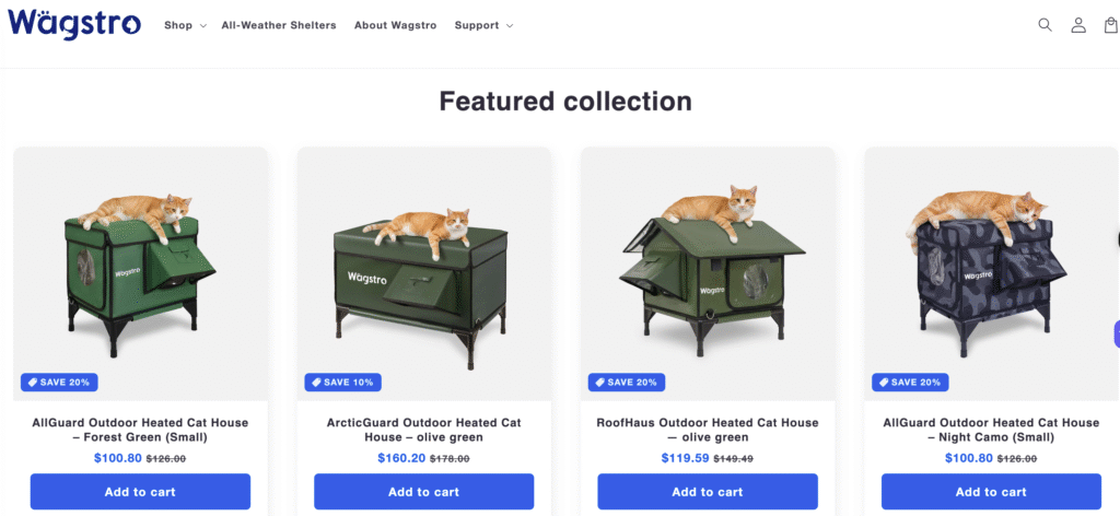 Wagstro weatherproof heated cat house for backyard or porch use